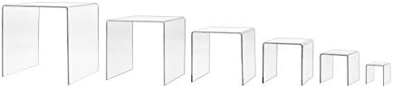Marketing Holders Clear Acrylic Riser Set Perfect Display Stands 6 Piece Riser Set Lot of 1