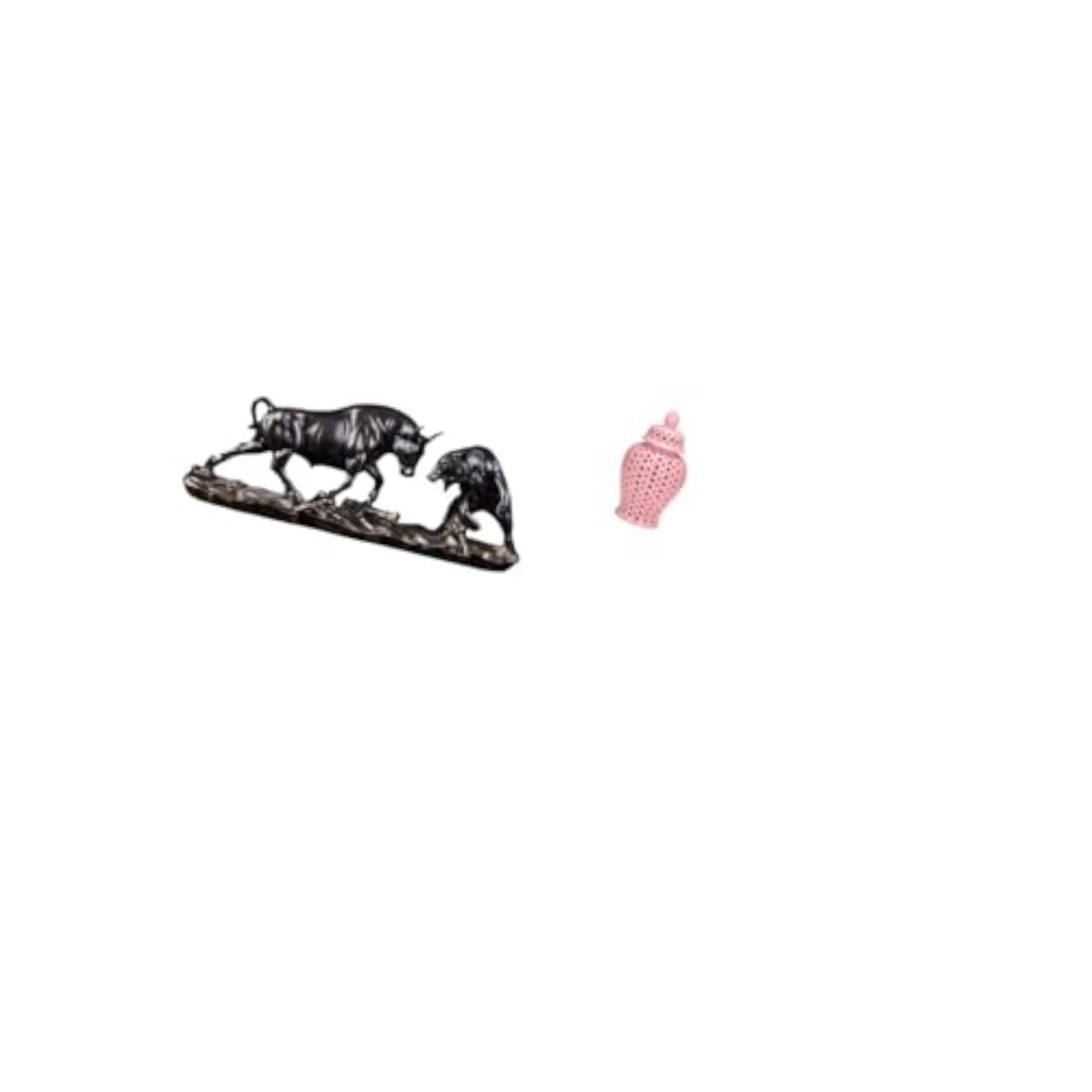 Modern Bull Bear Cow Animal Sculpture for Desk Decoration
