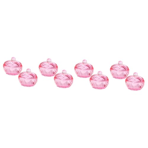 Juego 8 piezas platos de vidrio para uñas acrílicas miniatura 1