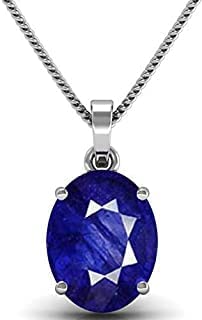 100% Certified 8.00 Ratti 7.50 Carat Blue Sapphire Nilam/Neelam Stone Silver Plated Pendant Locket Rashi Ratan Gemstone for Men and Women by Lab Certified-image-26
