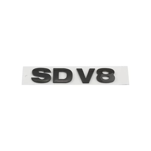 Logo SDV8 Gloss Black adhésif en relief 3D pour hayon