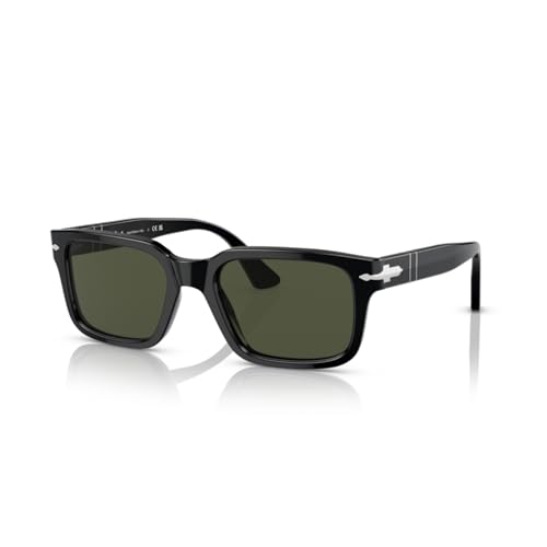 Persol PO3272S 95/31 53MM Black/Crystal Lens Green Rectangular Sunglasses for Men for Women +Bundle with Accessory Eyewear Kit