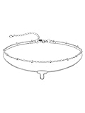 U7 Pulsera Tobillera Mujer Acero Inoxidable Doble Capa Letras T Tobillera Inicial T Mujer Color Plata Regalo Elegancia Atemporal Joyería Fina
