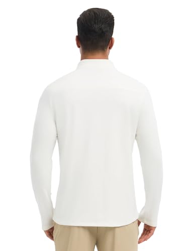 baleaf Men's Long Sleeve Fleece Quarter Zip Pullover Sweatshirt with Zipper Pocket Reflective Strip Running Golf Causal2