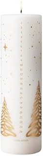 Georg Jensen 2023 Calendar Candle with Elegant Gold Print - Christmas Seasonal Indoor Decoration - Designed by Sanne Lund Traberg