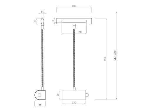 Lampe LED moderne de bureau haut de gamme en laiton flexible à intensité variable - 7