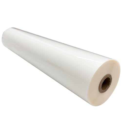 INTBUYING 12.5in x 656ft Glossy BOPP Laminating Film, Thermal Laminate Film Hot Roll Laminating Film, 1" Poly-in Core, 1 mil (28 mic) Thickness, Laminating Sheet Roll for Paper and Photo Laminating
