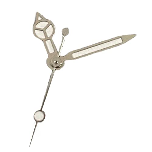 LICHIFIT Aiguilles de montre à bord argenté à trois broches avec aiguilles vertes lumineuses pour pièces de réparation de mouvement NH35/36/4R/7S Cover