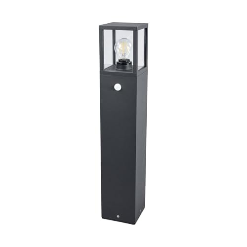 Lucande Wegeleuchte/Pollerleuchte mit Bewegungsmelder, spritzwassergeschützt IP54 Aussenleuchte 65 cm 1x E27 max. 15W ohne Leuchtmittel Außenleuchte