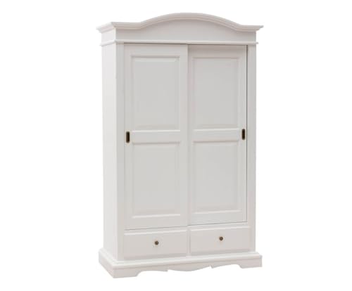 Bianco opaco Vicentini arreda ARMADIO MOD BERNA IN LEGNO SHABBY CHIC ANTE SCORREVOLI BIANCO