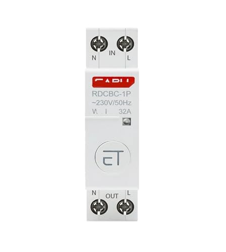 Disjoncteur ferroviaire 1P + N minuterie intelligente relais 50A rail DIN