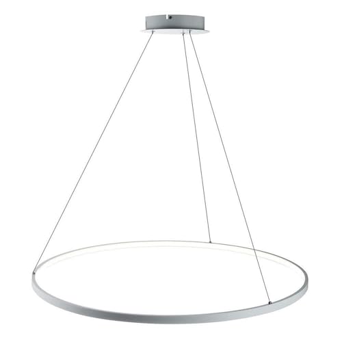Lampe suspendue LED circulaire 40cm blanche réglable pour salon
