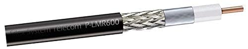 Silex | Cable Coaxial LMR600 50 Ω Doble Blindaje Rollo de 50mts| Bajas Pérdidas para RF, Antenas, Wi-Fi, GSM/3G/4G/LTE Wi-Fi y Telecomunicaciones | Alta Resistencia Exterior PVC UV |