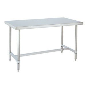 Metro WT307HS HD Super Stainless Steel 304 Standard Worktable with Bottom H-Frame, 72" Length x 30" Width x 34" Height