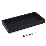 Small Silicone Bathroom Vanity Tray Rectangle Soap and Sponge Holder Kitchen Sink Organizer for Scrubber, Lotion Bottles, Perfume, Jewelry, Candle, Key Trinket Ring, Black