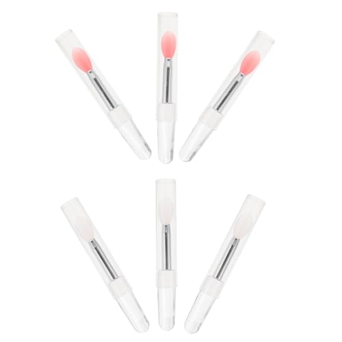 BETOOKY Juego de 6 Pinceles de Silicona para Labios Tapa, Aplicador de Maquillaje Cosmético Semitransparente, Accesorio Práctico para Labiales y Sombras de Ojos, Adecuado para Uso Diario
