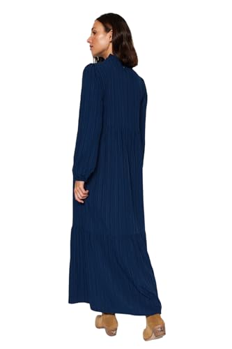Robe décontractée bleu foncé fluide coupe A-line vêtement été - 6