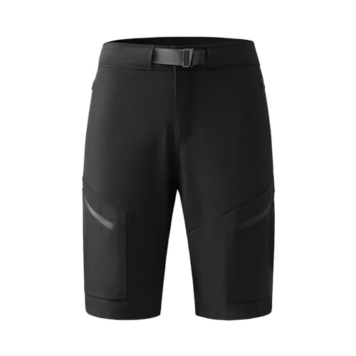 QJDFLL 2026 Combinaison de Cyclisme européenne et Ample avec Poches d extérieur, Short en Nylon à Cinq Points pour Hommes Femmes, Pantalons décontractés séchage Rapide(Le Noir,S)
