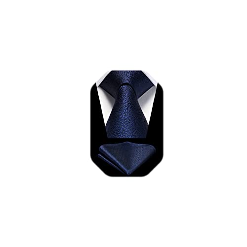 Image of HISDERN Mens Striped Tie and Pocket Square Set Necktie for Men | soft smooth texture, wrinkle-free, neat hand-tied knot, gifting ready, regular 3.4 width, coordinated look, business wedding