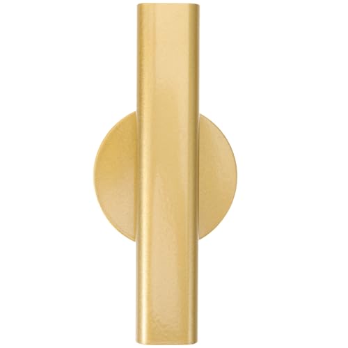 Zerodeko Jarrón de Metal para Pared, Pequeño Y Moderno Macetero de Pared para Decoración de Interiores, Color Negro, Ideal para Sala de Estar, Dormitorio, Oficina, Boda O Fiesta, 16 X 7 Cm, Dorado.