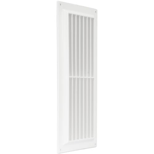 Image of Repa Market 12 x 5 Inch (Outer Size) Pack of 5 / White Plastic Return Air Vent Cover for Wall, Ceiling or Door /Rectangular Return Air Grille /HVAC Vent Cover /AC Exhaust & Intake Register
