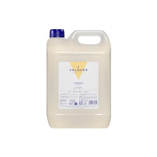 VALQUER Champú de Almendras | Fortalece y Protege el Cabello | Limpieza Profunda y Suavidad para Todo Tipo de Pelo | Fórmula Vegana Sin Siliconas | Formato Profesional Garrafa 5L
