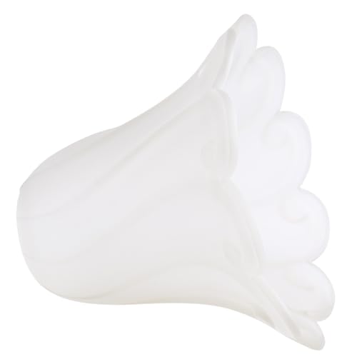 Image of Hemobllo Wall Lamp Shade Ceiling Fan Globe Replacement Floral Shape Glass Shade Bell Antique Chandelier Glass Lamp Chimney Hanging Bulb Lamp Shade Globe Light Frosted E27 White Fixture