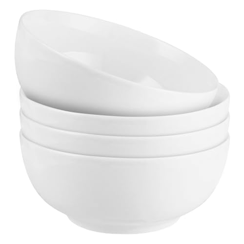 LOPYXBR 4-teilig Cremeweiß Müslischalen Set, 1000ml Servierschale...