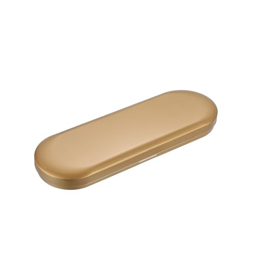 Image of uxcell Metal Tin Box Containers, 6.9x2.4x0.7 Inch Golden Rectangular Empty Hinged Tins Box Home Organizers for Pen Makeup Brushes