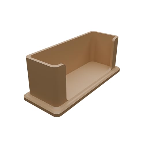 Image of Modern Minimalist Visiting Card Holder for Desk - Premium Plastic Business Card Stand, Office Table Card Organizer for Professionals, Reception, Home Office (Beige)