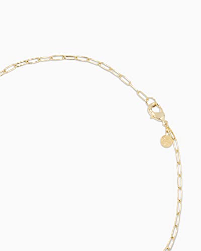 Gorjana Women’s Kara Padlock Charm Necklace, Paperclip Link Chain, 18K Gold Plated #TOP1