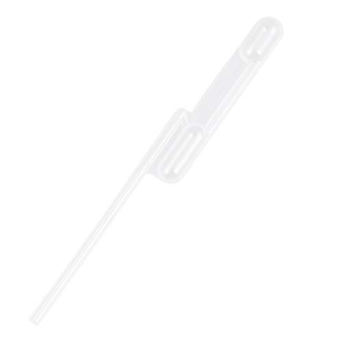 CIYODO 100pcs Pasteur Dropper Double-Cell Buret Micro Pipettes Quantitative Straws Pasteur Straw White