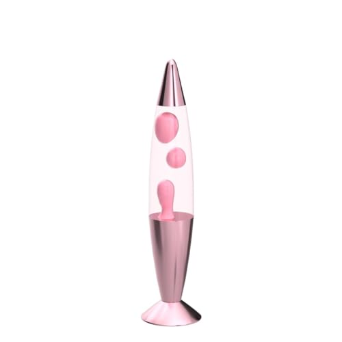 Global Gizmos 48879 16" Pastel Pink Lava Lamp/Rose Gold Chrome Base/Retro Nostalgia/Relaxing Mood Light/Decorative Illumination