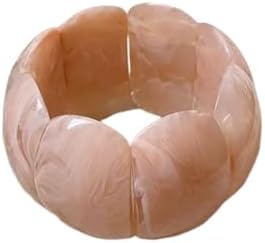 Caiyao Retro Acrylic Chunky Geometric Elastic Bangle Bracelets Co...