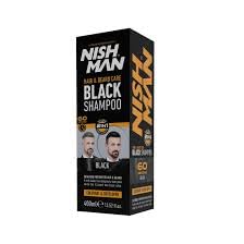 Nishman Hair & Beard Black Shampoo 2in1 Colorant & Developer 400ml / 13.52fl.oz