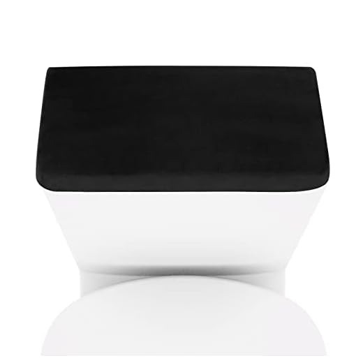 AZHCHKE Stretch Velvet Toilet Tank Lid Cover for Bathroom Super Soft Toilet Tank Cover Luxury Velvet Plush, with Elastic Bottom, Machine Wash, Black
