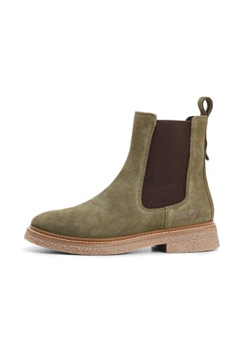 camel active Damen Chelsea Boot aus Veloursleder Dunkelgrün,...