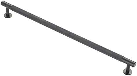 Carlisle Brass Knurled Pull Handle - 320mm Antique Brass Cupboard & Drawer Handle - Matt Black