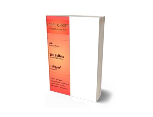 Papel Offset A4 Branco 200 Folhas Sulfite 180g