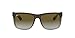 Ray-Ban RB4165 Justin Rectangular Sunglasses, Rubber Brown On Grey/Light Grey Gradient Green, 51 mm -  Ray-Ban Sunglasses, 4165 854/7Z