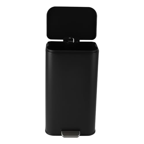 Caneca de basura comercial 3.2 galones acero inoxidable negro