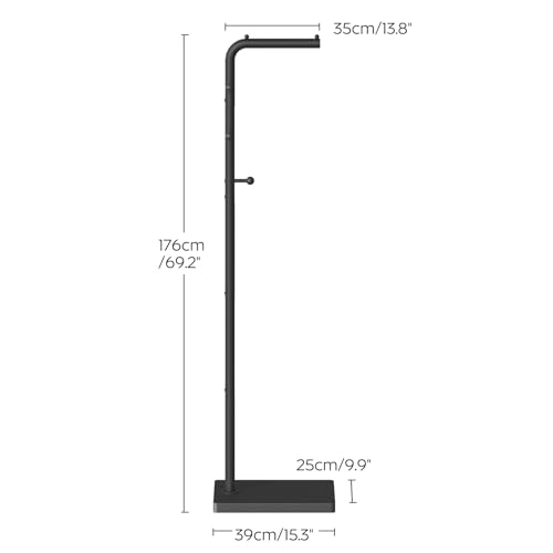 YATINEY Garderobenständer, freistehender Kleiderständer, Jackenständer, Garderobe mit 3 Haken, modern, für Eingangsbereich, Wohnzimmer, Schlafzimmer, Kleiderschrank, Schwarz XYM01BB