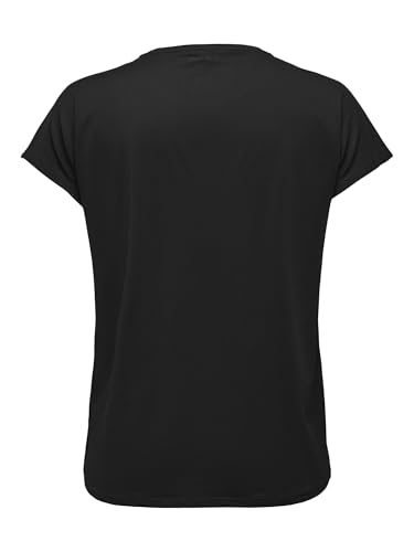 ONLY Damen ONPAUBREE SS Loose TR Tee Curvy-Opus Sporttop, Schwarz (Black Black), 40 (Herstellergröße: 40/42) – Ansicht 3