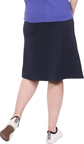 Kosher Casual Women's Modest A-Line French Terry Cotton Spandex Knee Length Sports Skirt3