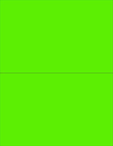 NextDayLabels - 8-1/2 x 11 Neon Color High Light Fluorescent Labels for Laser & Inkjet Printer (Green Fluorescent, 8-1/2