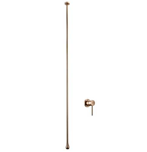 Aquieen Wall Mounted Single Lever Ceiling Basin Mixer with Provision for Hot & Cold Water Drop (Ceiling Mounted) (Rose Gold)