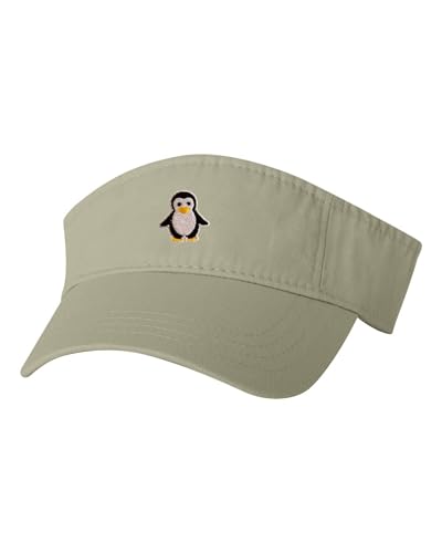 Go All Out One Size Khaki Visor Penguin Embroidered Visor Dad Hat