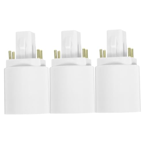 Garneck Adaptador De Casquillo Para Bombillas Led G24q a E27 Ignífugo, Convertidor De Portalámparas De 4 Pines Para Iluminación Doméstica y Comercial, Paquete De 3 Unidades Compatible Ac100-240v
