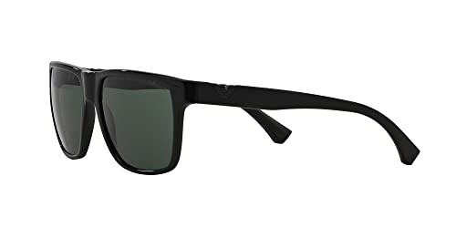 Emporio Armani Men's EA4035 Square Sunglasses, Shiny Black/Green, 58 mm3