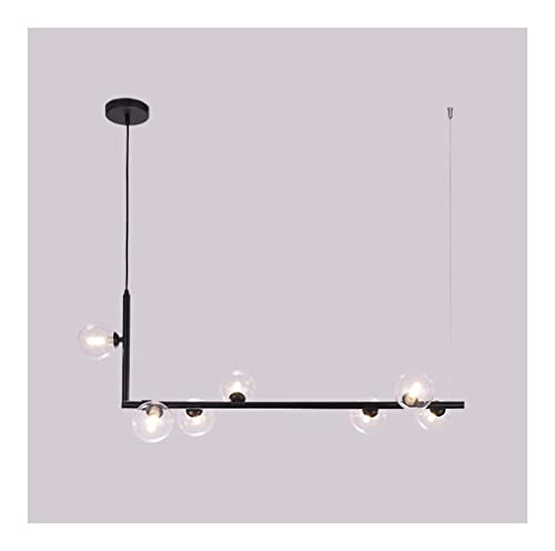 Chandelier globe en verre transparent et lampe de suspension pour salon